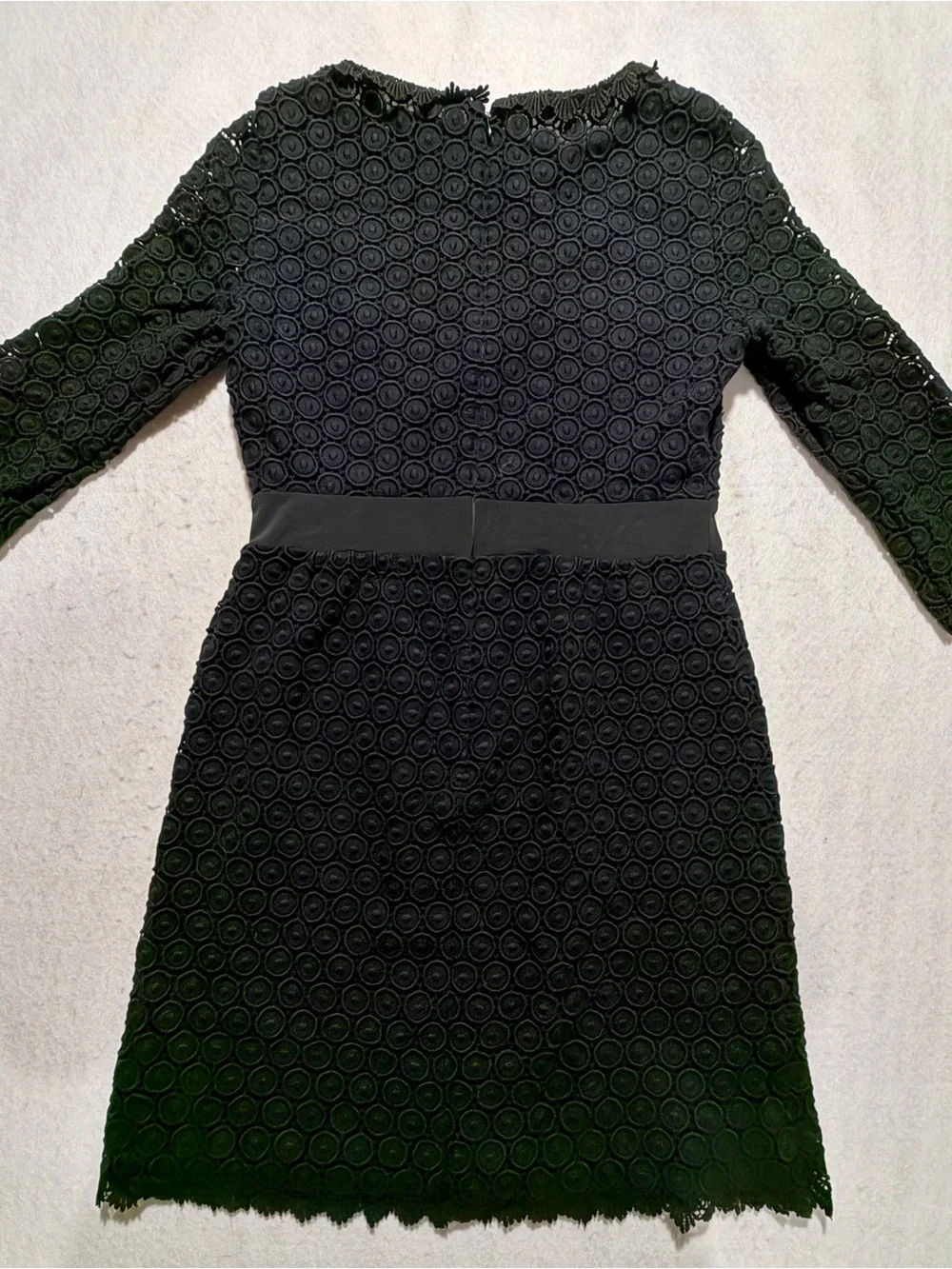 Diane Von Furstenberg DVF Black Nolly Lace A-Line Dress Size 6 EUC